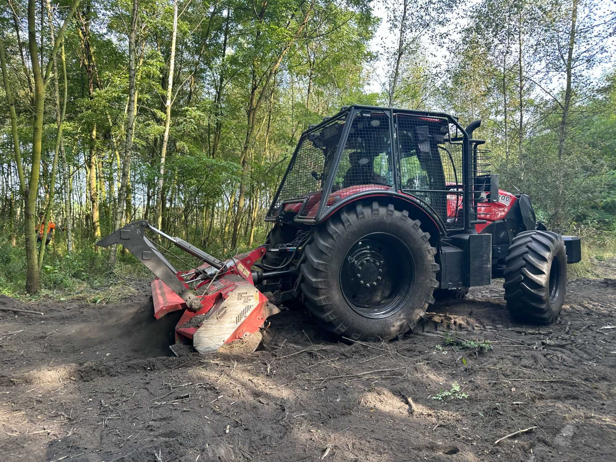 Usługa mulczowania i wycinka drzew (mulczer leśny, frezarka do pni)