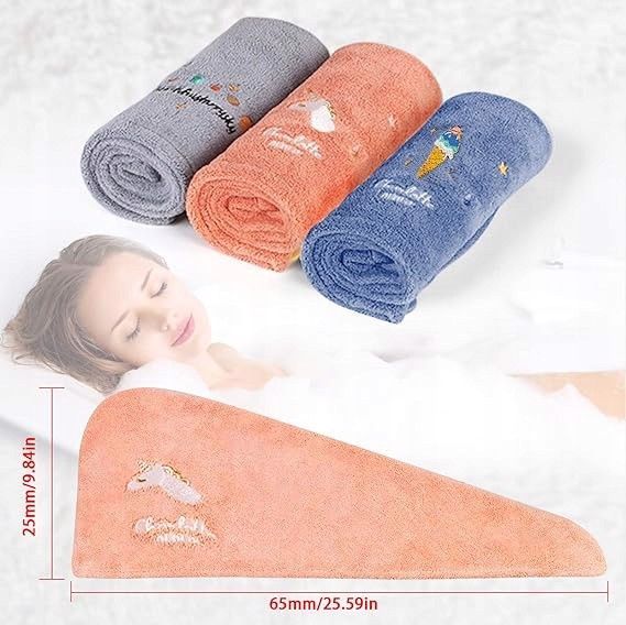 ręcznik na głowę turban z mikrofibry do włosów x3