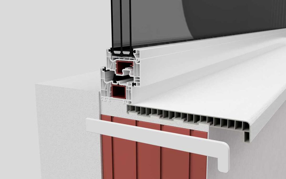 Parapet wewnętrzny PVC w okleinie Biały szer. 10 cm