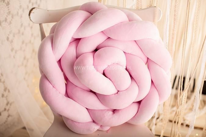 Warkocz ochraniacz do łóżeczka welur różowy 240cm