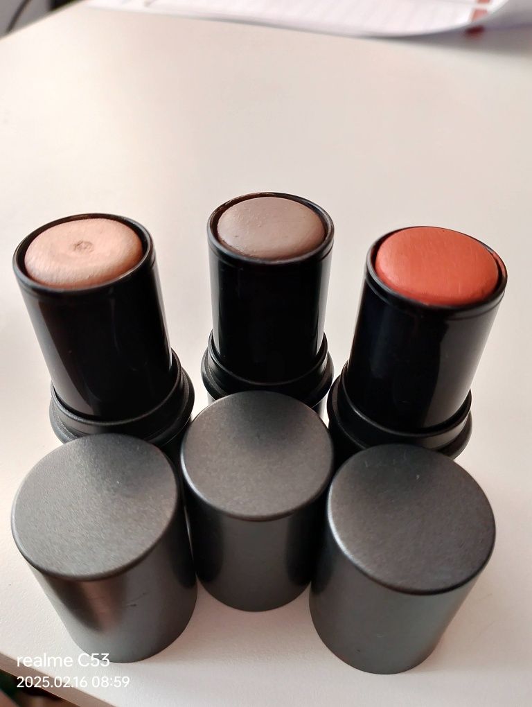 3 sticki do konturowania bronzer highlighter i róż