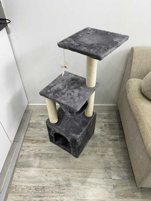 Drapak dla Kota Stabilny z Domkiem Legowiskiem Zabawką NOWY