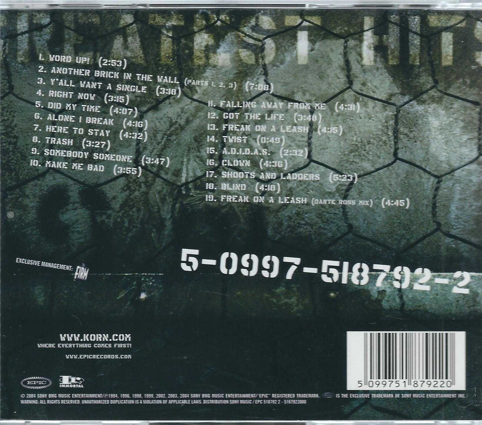 CD Korn - Greatest Hits Vol. 1 (2004) (Epic)