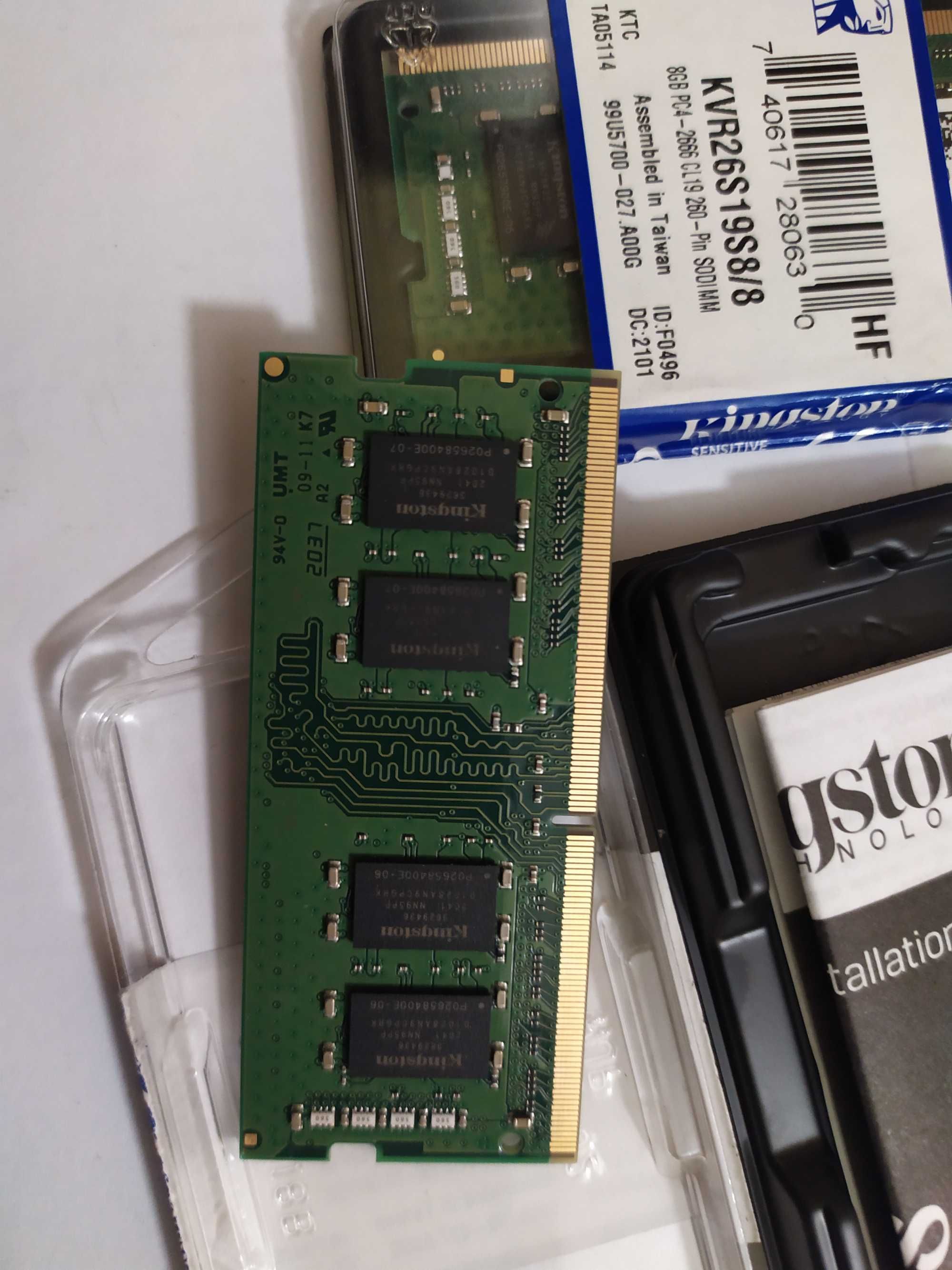 Память для ноутбука Kingston DDR4 2666 8GB,SO-DIMM (KVR26S19S8/8)