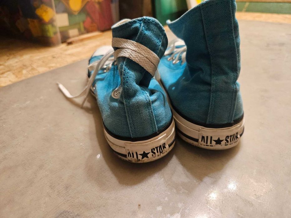 Trampki Converse, 37.5, 24cm, niebieskie, wysokie