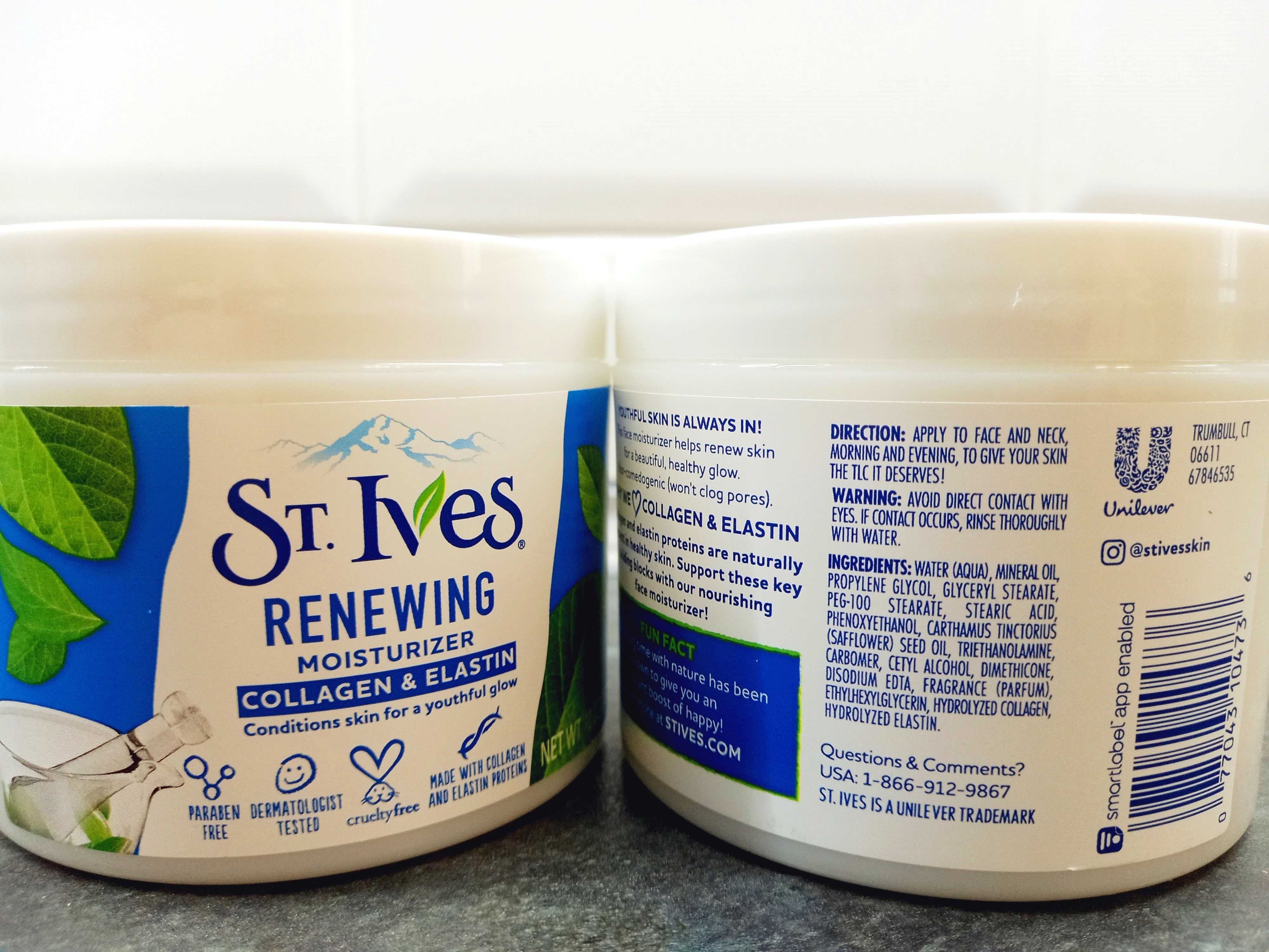 St.Ives, Moisturizer Renewing Collagen & Elastin (283г), крем для лица