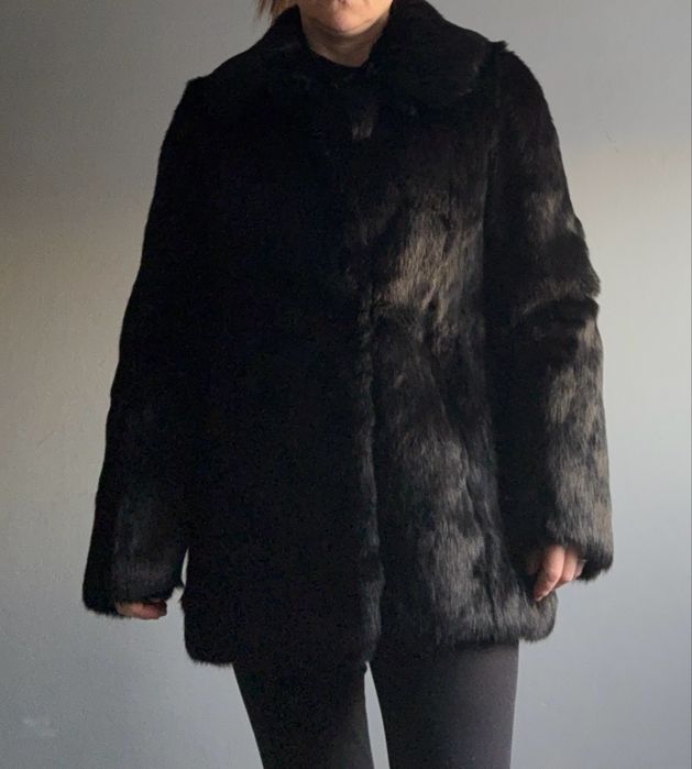 Naturalne futro królik czarne