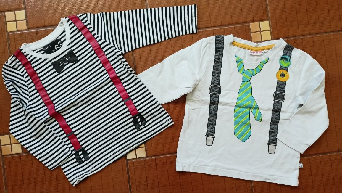 Koszulki z długim rękawem 2-pak pseudo eleganckie rozm. 92