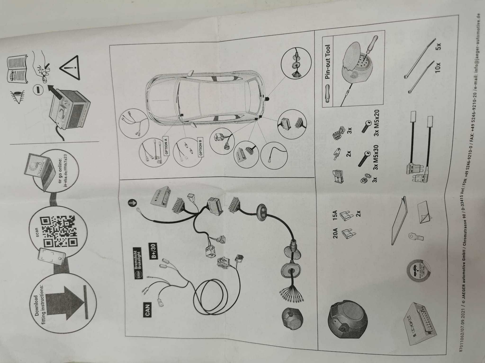 Jaeger Wiązka haka zaczep elektryczny Audi A3 14r- Q2 Q3