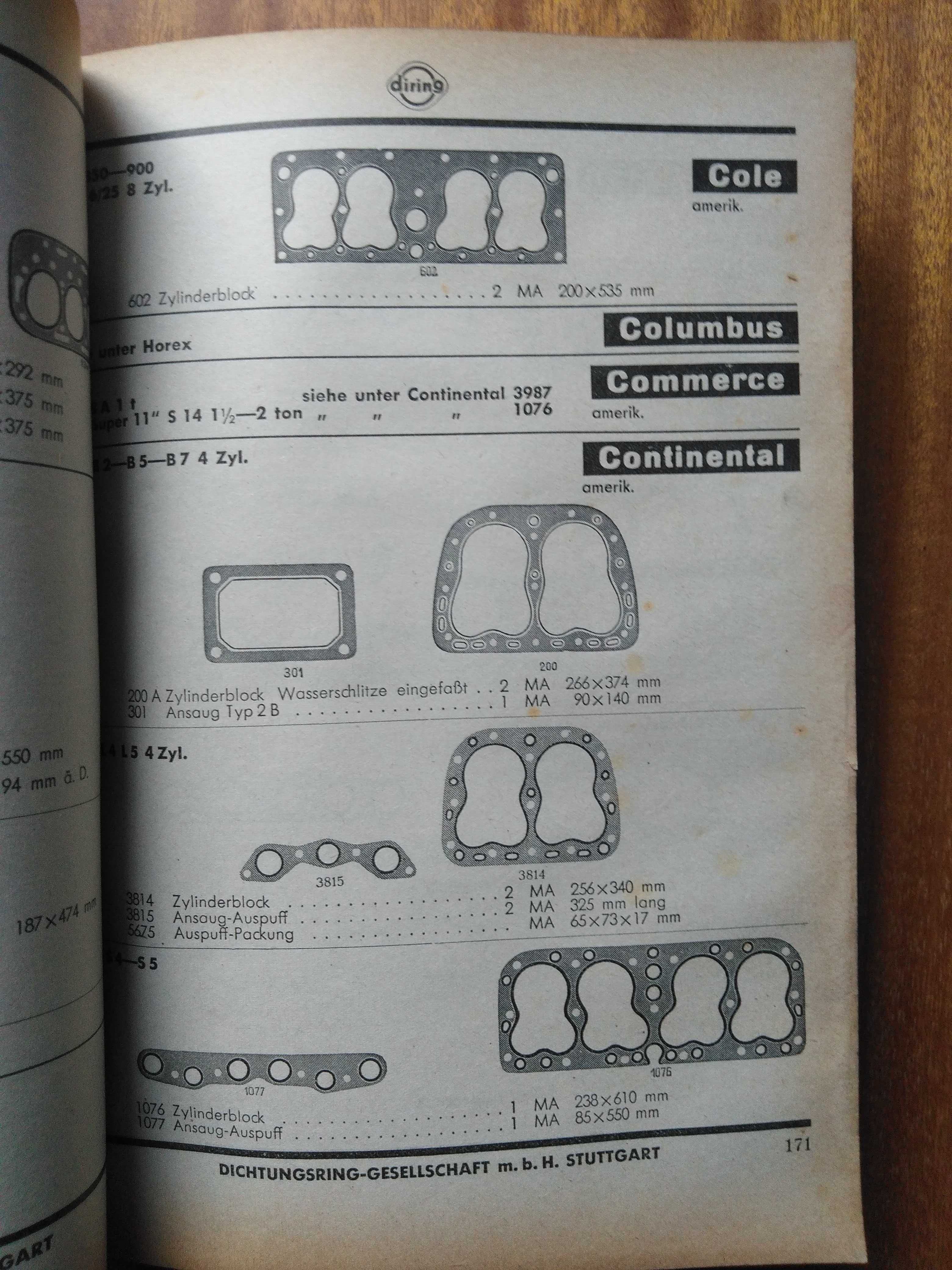 Katalog uszczelek silnikowych diring 1938