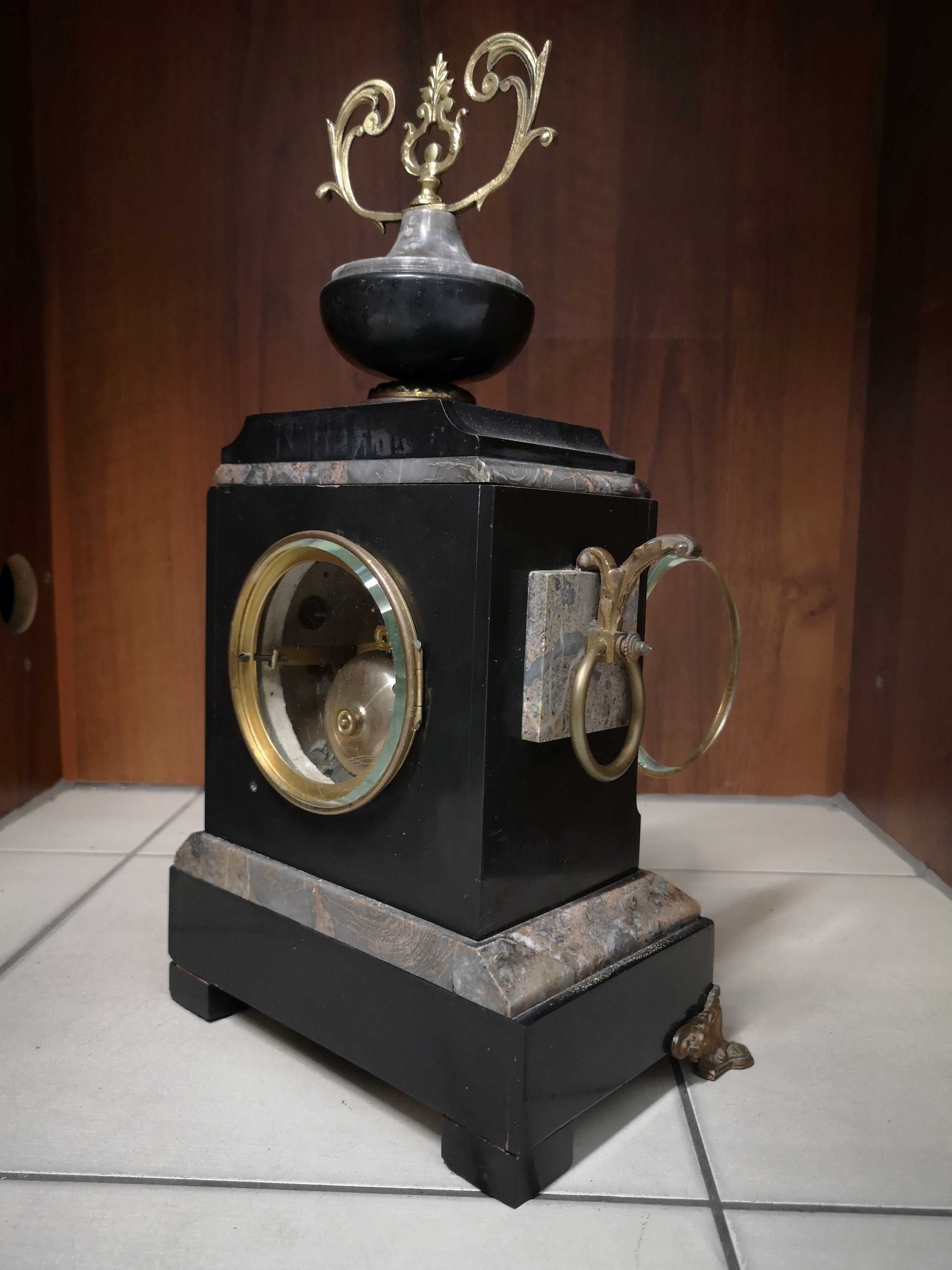 Zegar kominkowy Francja Dutron Chollet po serwisie zegarmistrzowskim