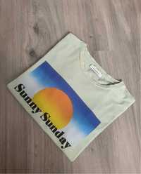 T-shirt Samsøe Samsøe big print Sunny Sunday rozmiar M Vanilla Sun