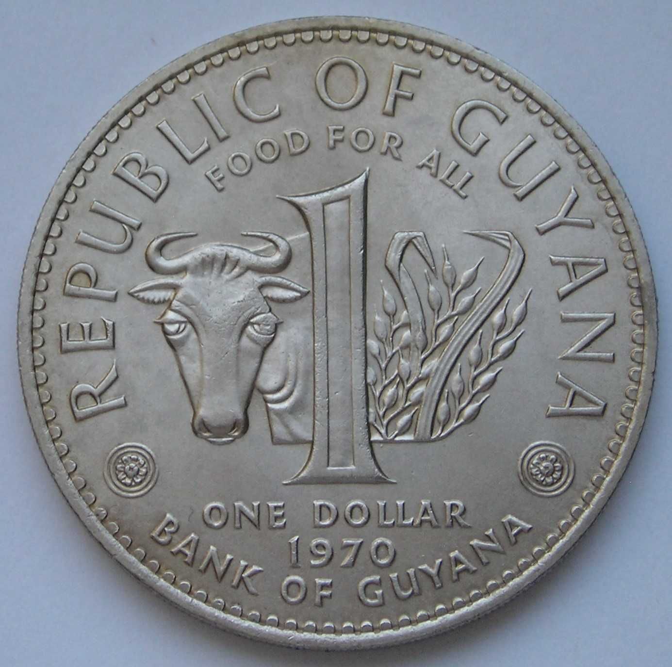 Gujana 1 dolar 1970 - Cuffy - stan 1/2