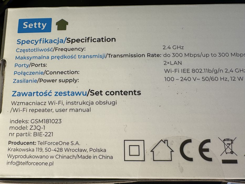 Wzmacniacz sygnału WiFi (repeater)