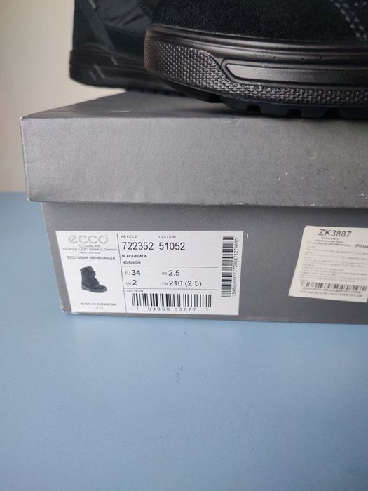 Зимові Ecco 34p черевики ботинки чоботи хайтопи сапоги