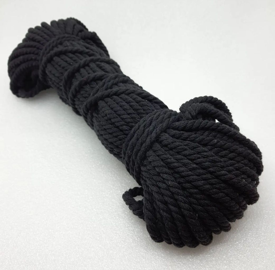 Бавовняний шнур 6 мм чорний