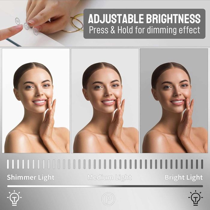 Lustro do makijażu z oświetleniem dotykowe sterowanie 40x50