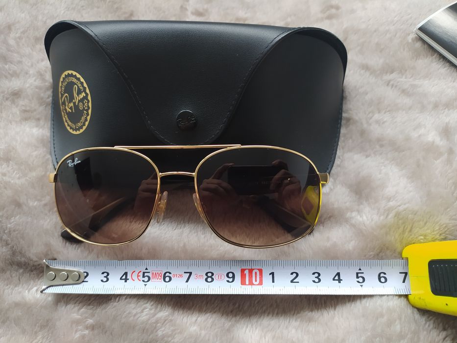 RAY-BAN® RB3593 złote męskie okulary przeciwsłoneczne / super stan!!