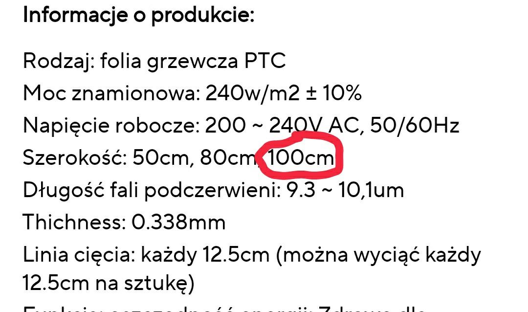 Zestaw ogrzewania na podczerwień elektryczne 10m2  komplet