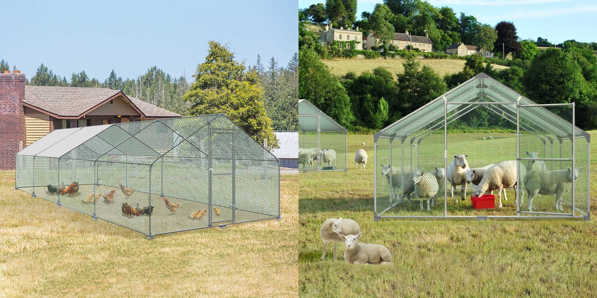 WOLIERA Dla Kur Niosek Kaczek Kotów Drobiu Kurnik Zagroda Wybieg3x8x2m