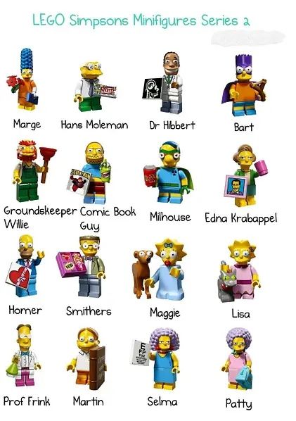 Набір 16 LEGO мініфігурок Minifigures The Simpsons Series II  (71009)