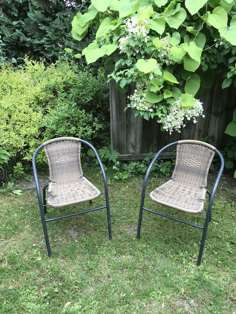 Krzesła ogrodowe Grenaa z Jysk, grafitowo-beżowe