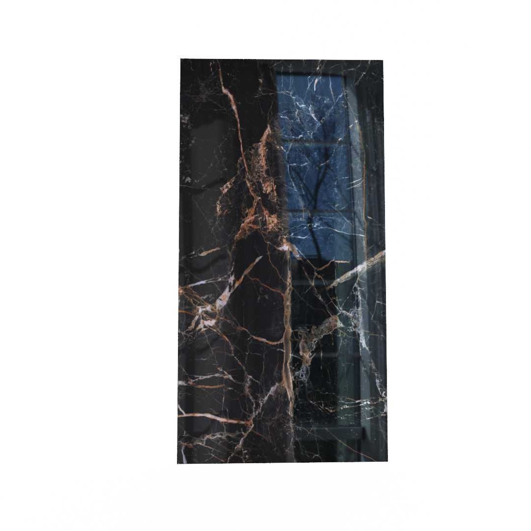 Płyta 120x280 czarny marmur polerowany | Gres połysk luksusowy glamour