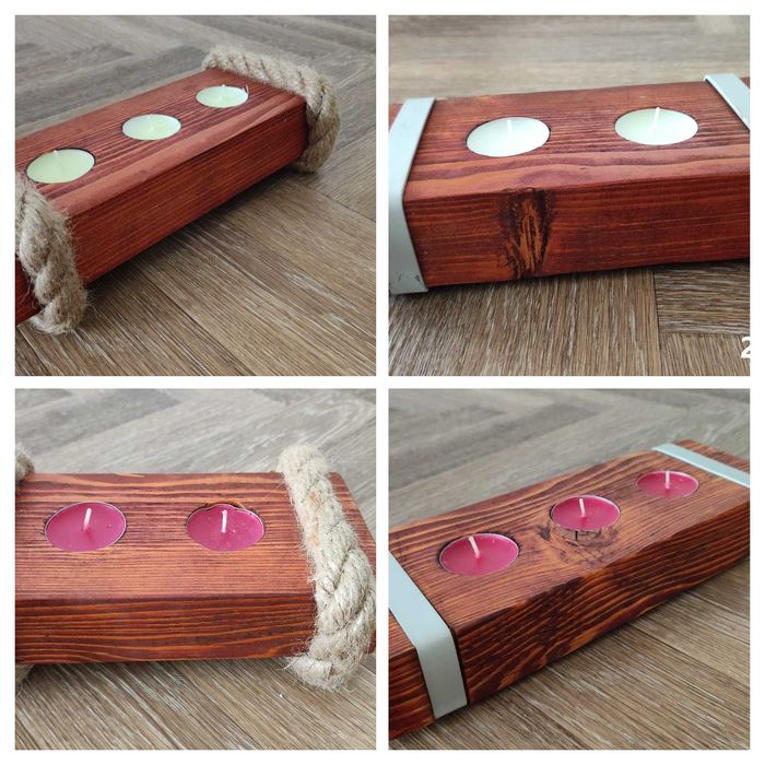 Świeczniki z drewna