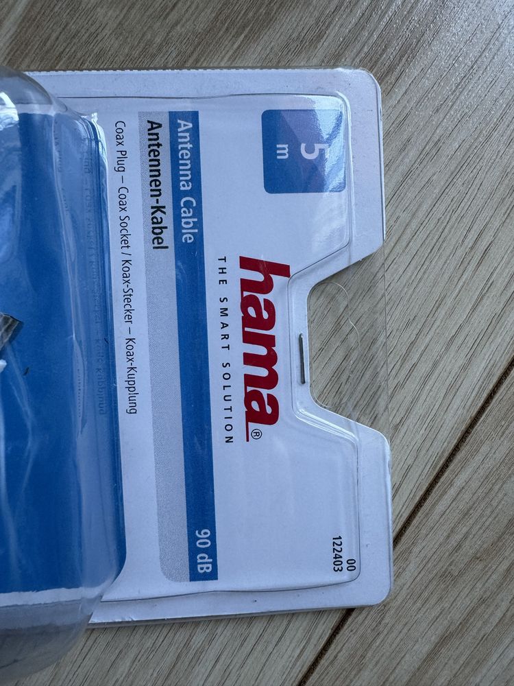Kabel przewód antenowy telewizyjny tv Hama 5m