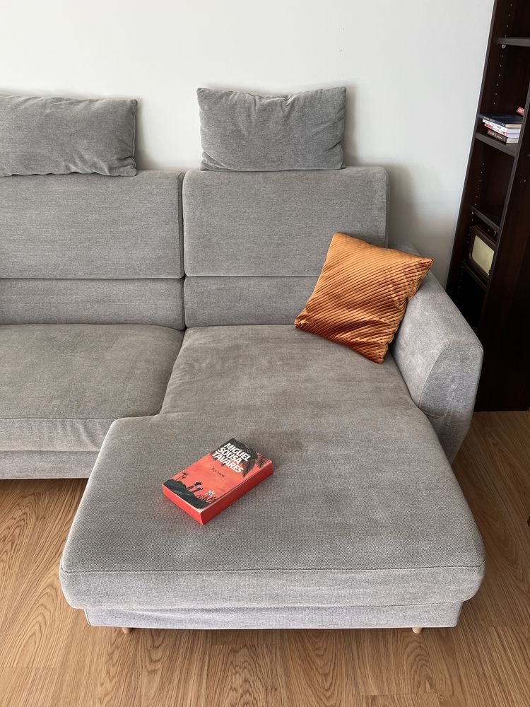 Sofá IKEA Chaise Longue | Tecido Cinzento