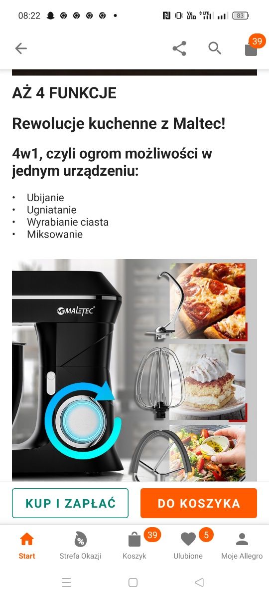 Robot kuchenny planetarny mikser