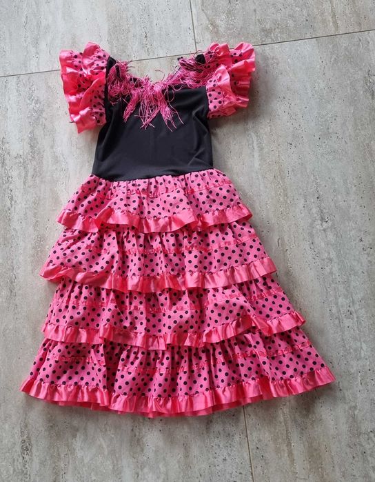 Sukienka 140 hiszpanka flamenco przebranie kostium andrzejki karnawał