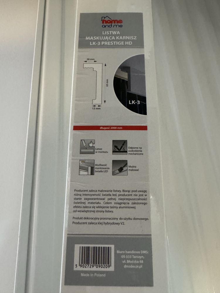 Listwa maskujaca karnisz maskownica LK-3 PRESTIGE HD