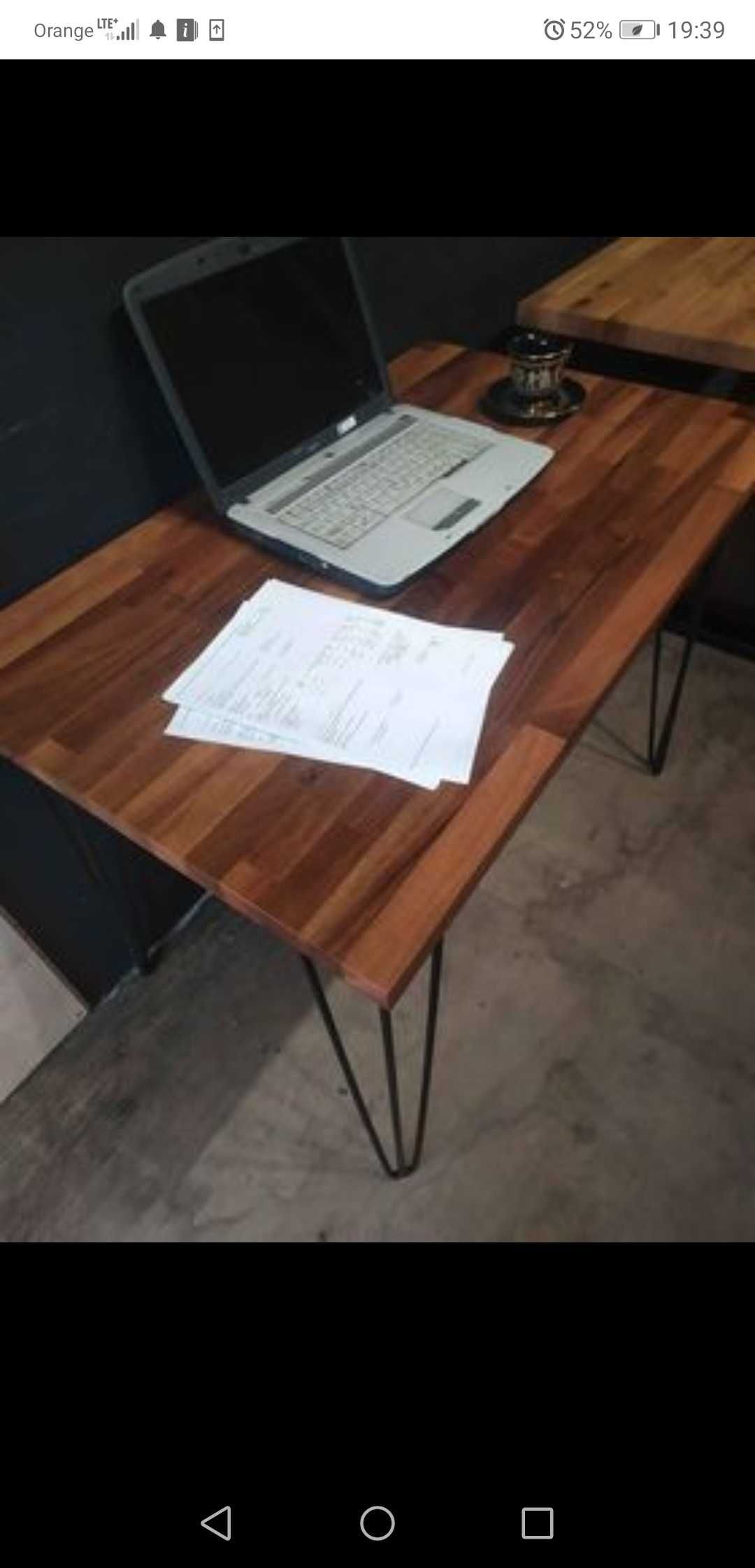 Stół, biurko, lite drewno, orzech