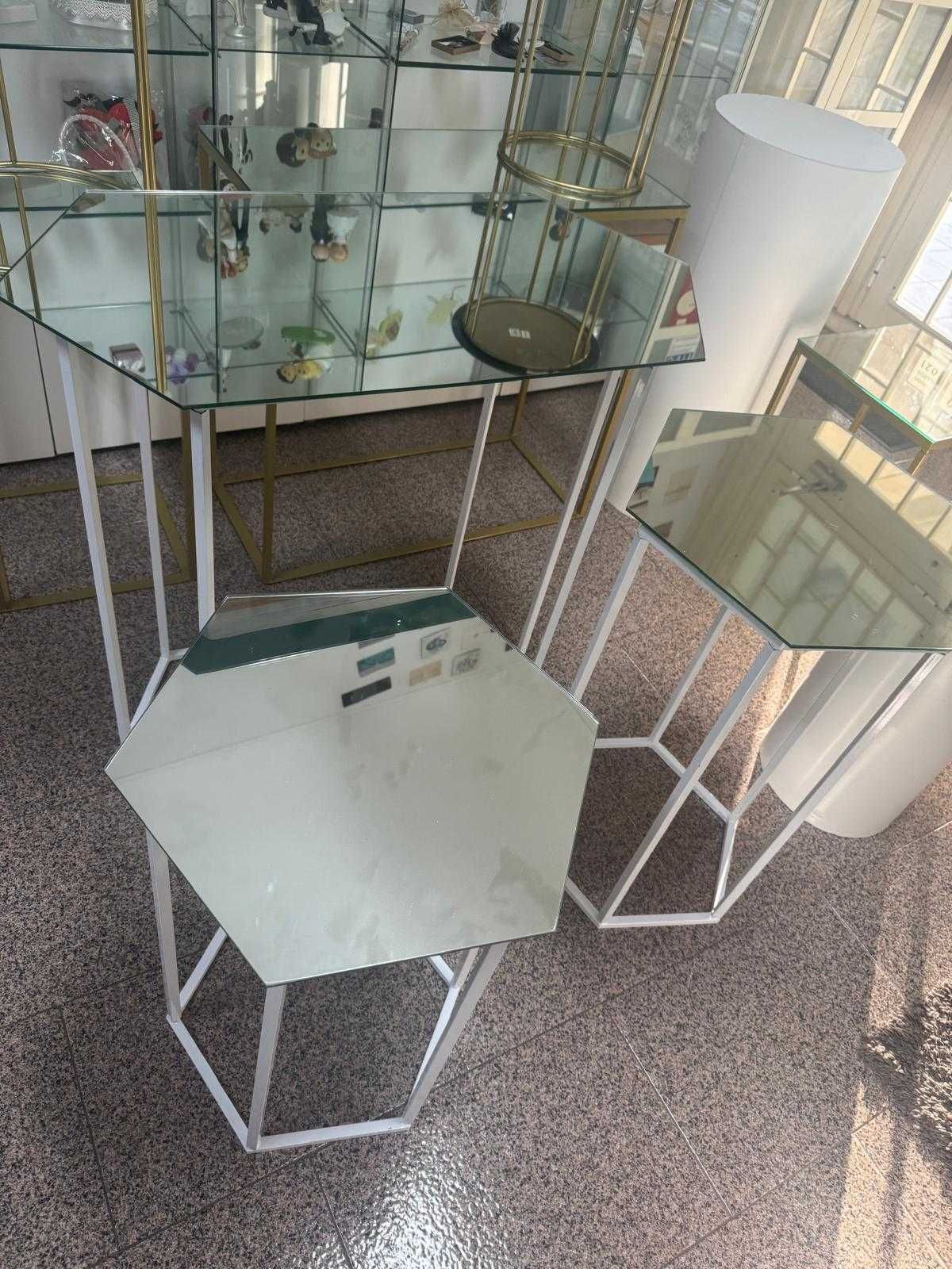 conjunto hexagonal branco