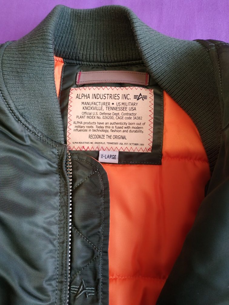 Куртка МА1 Альфа Індастріал XL (dark green)