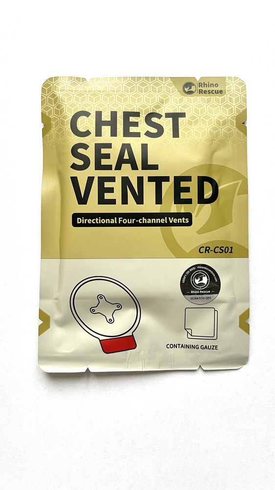 Оклюзійна плівка (наліпка) Rhino Rescue Chest Seal 3 vent / подвійна