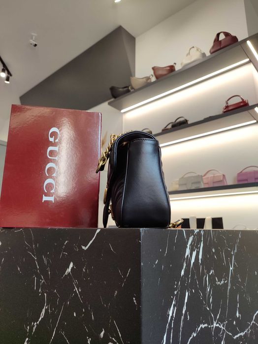 Сумка Gucci GG Marmont Small Shoulder Bag in Black With Heart