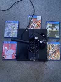 Sony PlayStation 4 com controlador Scuf, câmera e 5 jogos PS4