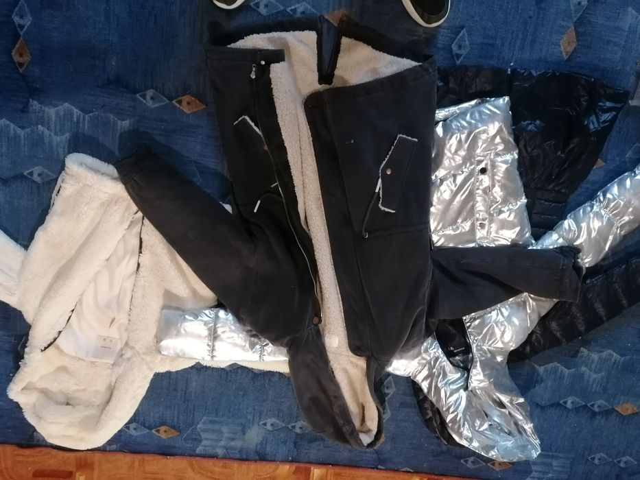 kurtka kurtki funk zimowe zime  puchowa nowa , zara , 4 sztuki S XS
