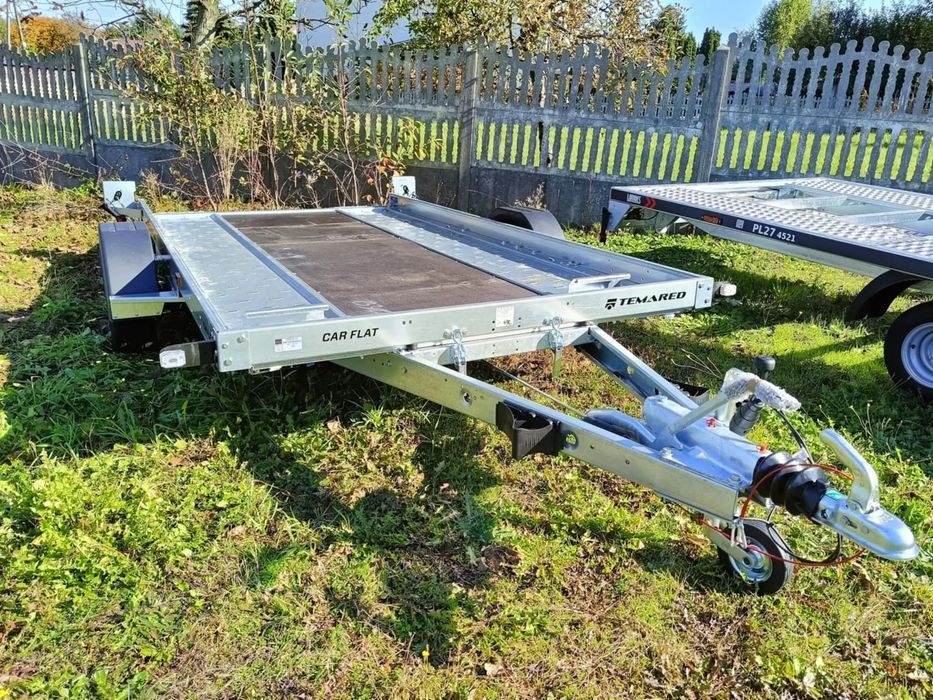 TEMARED CAR FLAT 3518 1,8 T sklejka  Przyczepa ciężarowa uchylna pełna podłoga 3530x1840 1800DMC RATY