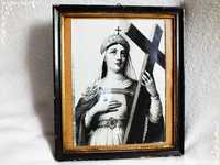 Stary obraz Święta Helena z czarnym Krzyżem