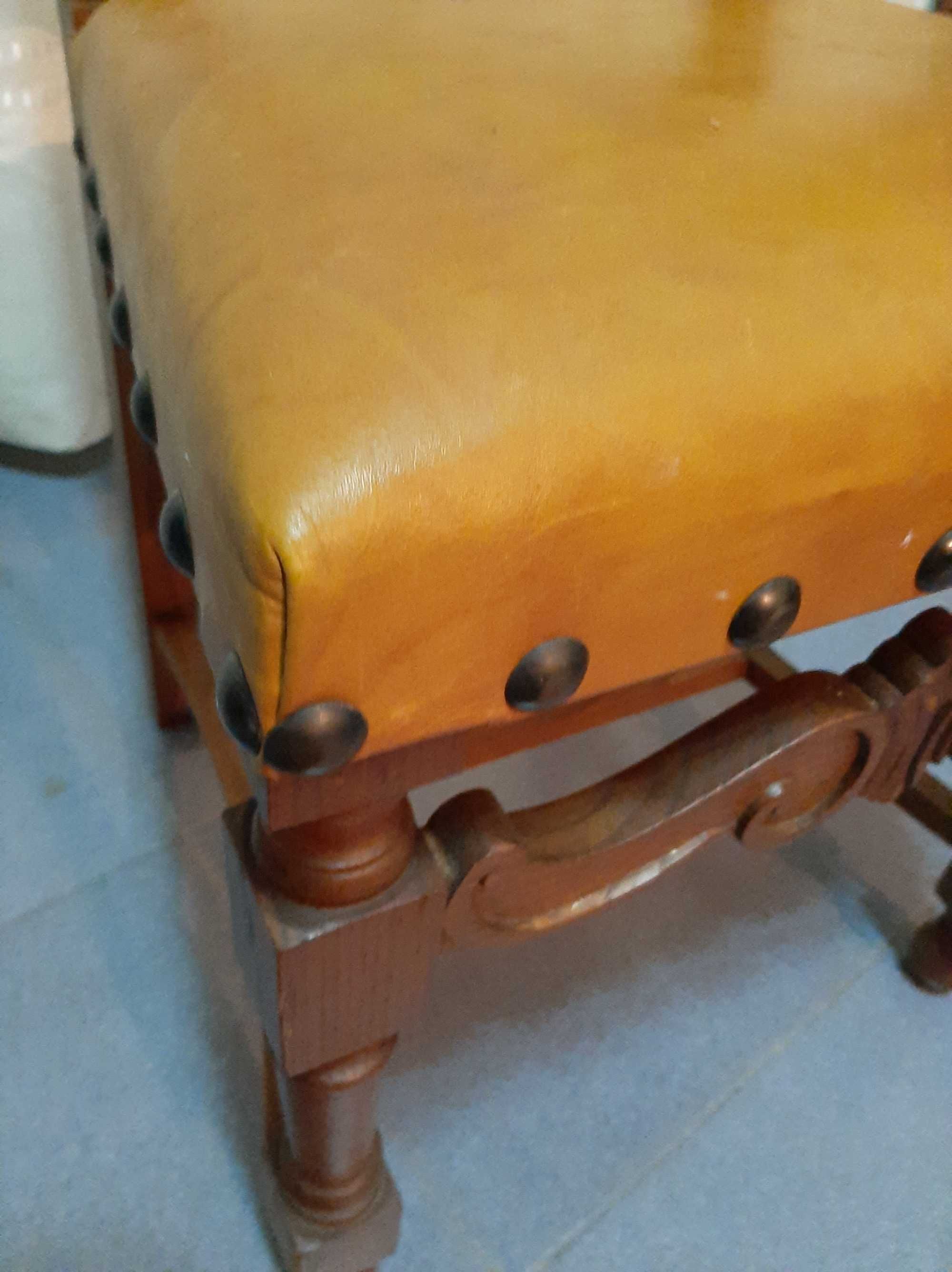 6 cadeiras estilo clássico com estofo em couro - excelente estado