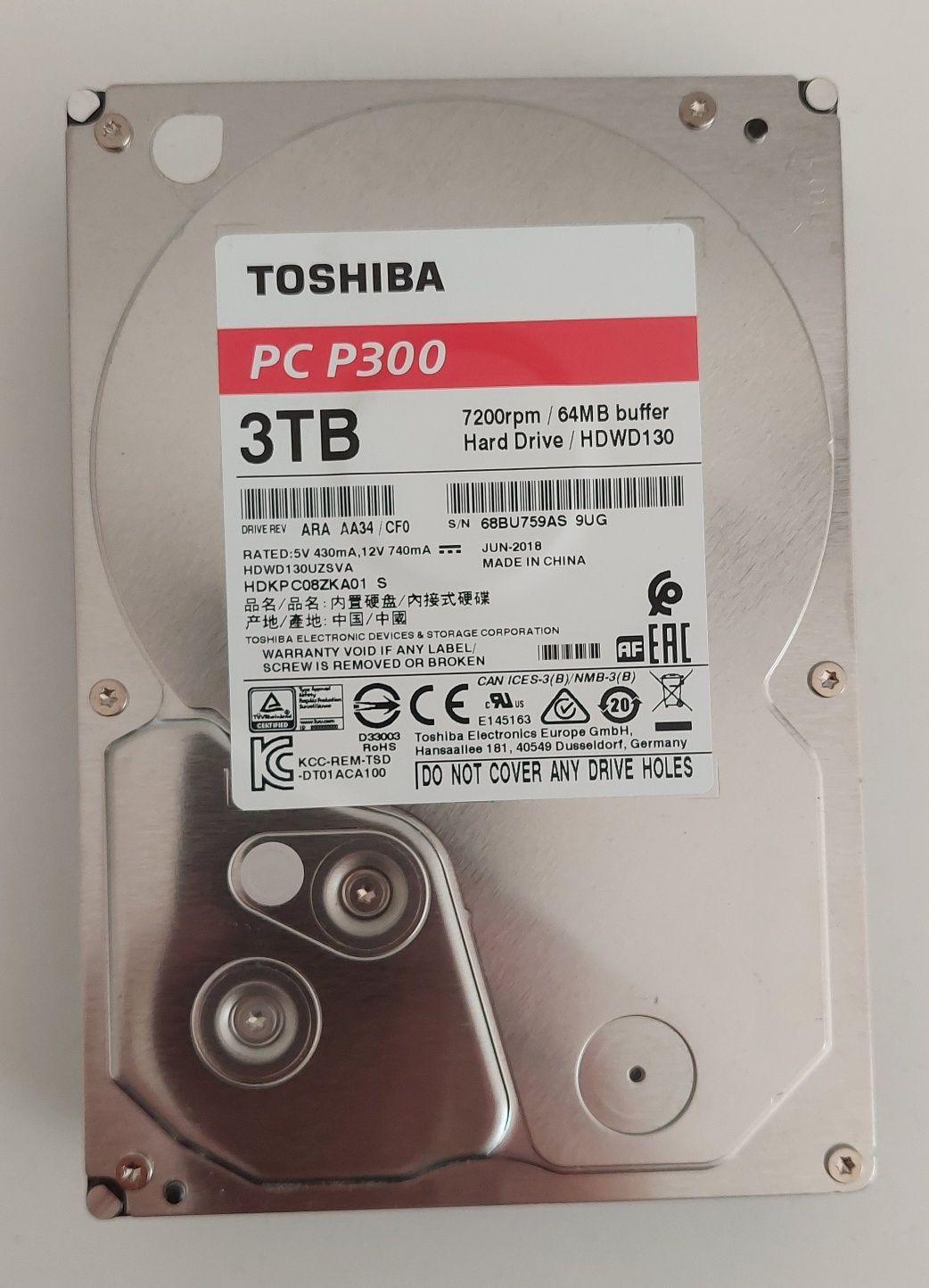 Dysk Toshiba PC P300 HDWD130 3TB SATA III 3,5"