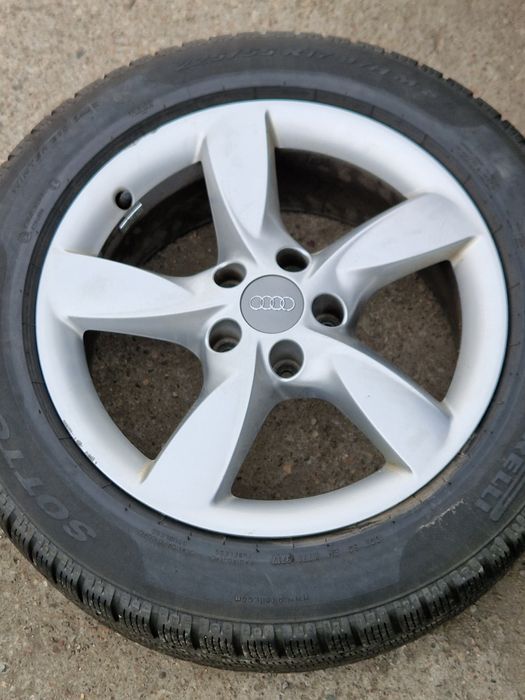 Koła alu oryginalne audi 17 cali ,opony zima