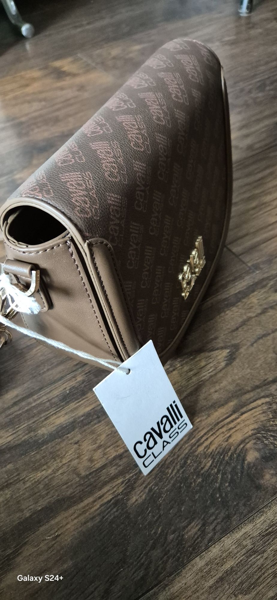Torba torebka na ramię cavalli class  brązowa nude nowa