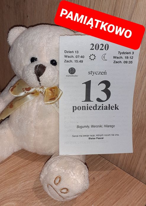 Kartka z kalendarza 2020, prezent na 5-lat, urodziny, 5-lecie