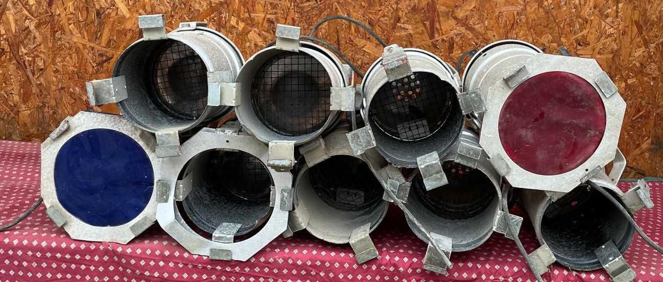 Focos iluminação antigos, projetores, luminarias