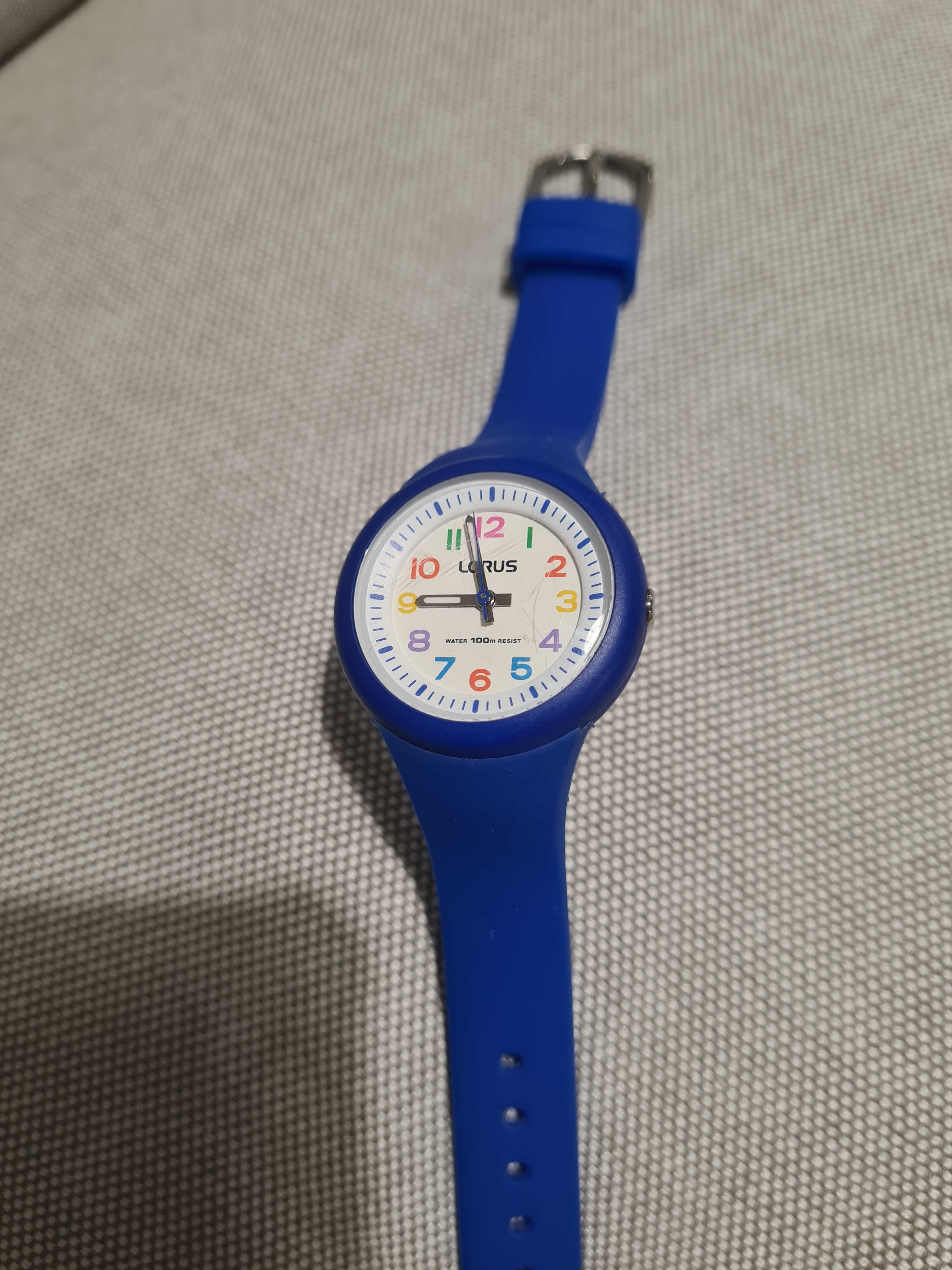 Lorus Kids dziecięcy zegarek wskazówkowy, niebieski, nauka zegara