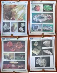 16 плакатів, навчальні, шкільні, мінералогія, хімія, СРСР
